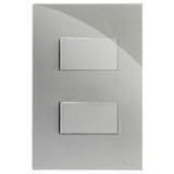 Conjunto Interruptor Duplo Simples Separado 4x2 - RECTA PRATA GLOSS